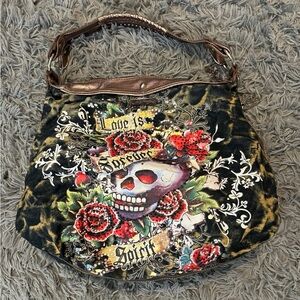 NWOT VINTAGE ED HARDY TOTE BAG Love Is Forever